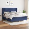 vidaXL Boxspring met matras stof blauw 160x200 cm