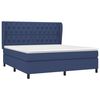 vidaXL Boxspring met matras stof blauw 160x200 cm