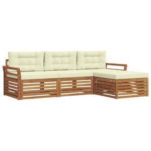 vidaXL Buiten bankenset Natuurlijk en Cr&egrave;me 254 x 162,5 x 73 cm