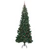 vidaXL Hoek Kunstkerstboom met 300 LED Groen 240 cm PVC en Metaal
