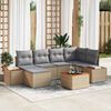 vidaXL Tuin Sofa Set met kussen 7 pcs Beige poly rattan