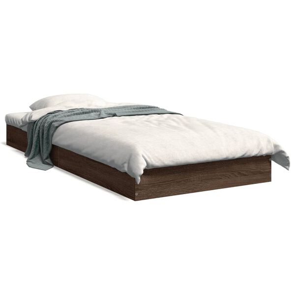 vidaXL Bedframe zonder matras bewerkt hout bruin eikenkleur 75x190 cm