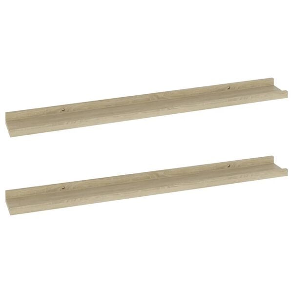 vidaXL Wandplanken 2 st Sonoma eiken 80x9x3 cm