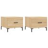vidaXL Salontafels 2 st 50x50x40 cm bewerkt hout sonoma eikenkleurig