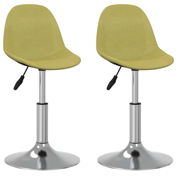 vidaXL Eetkamerstoelen draaibaar 2 st stof groen