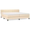 vidaXL Boxspring met matras stof cr&egrave;mekleurig 200x200 cm