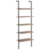 vidaXL Ladderrek met 5 schappen 64x35x185 cm donkerbruin en zwart