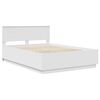 vidaXL Bedframe met LED-striplichten Wit 150 x 200 cm Bewerkt hout