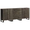 vidaXL 3-delige Dressoirs 60x33x75 cm massief mangohout zwart