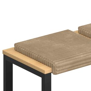 vidaXL Bankkussen 2 st Pluche Corduroy Taupe Diepte 35 cm