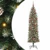 vidaXL Kunstmatige slanke kerstboom Groen en Wit 180 cm