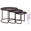 vidaXL Nest Koffietafels 3 pcs Zwart Massief mangohout en staal