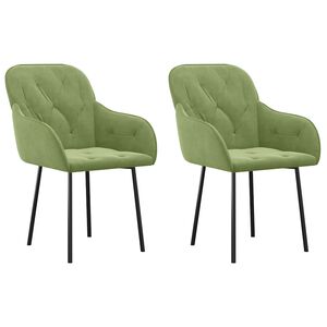 vidaXL Eetkamerstoelen 2 st fluweel lichtgroen