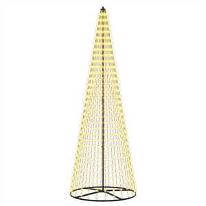 vidaXL LED Kerstboom 285 cm 744 LED's Warmwit IJzer Zwart
