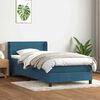 vidaXL Boxspring met matras fluweel donkerblauw 80x220 cm