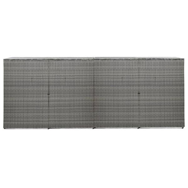 vidaXL Containerberging vierdubbel 305x78x120 cm poly rattan antraciet