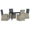 vidaXL Tuin eettafelset 5 st Grijs poly rattan
