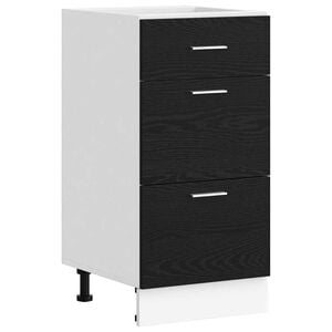 vidaXL Keukenonderkast Zwart Eiken 40 x 46 x 81,5 cm Bewerkt hout