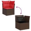 vidaXL 11-delige Loungeset met kussens poly rattan acacia bruin