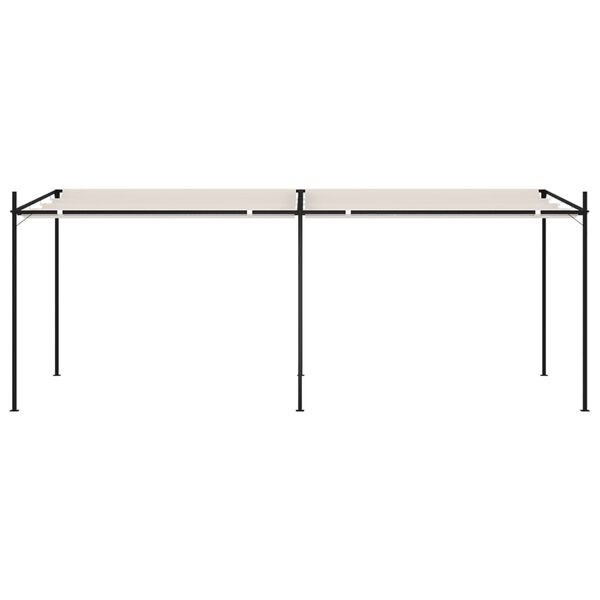 vidaXL Prieel met uittrekbaar dak 600x300x233 cm cr&egrave;mekleurig