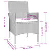 vidaXL 3-delige Bistroset met kussens poly rattan grijs