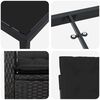 vidaXL Tuin eettafelset met kussen 3 pcs Zwart poly rattan
