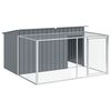 vidaXL Hondenhok met ren antraciet 197x194x110 cm gegalvaniseerd staal