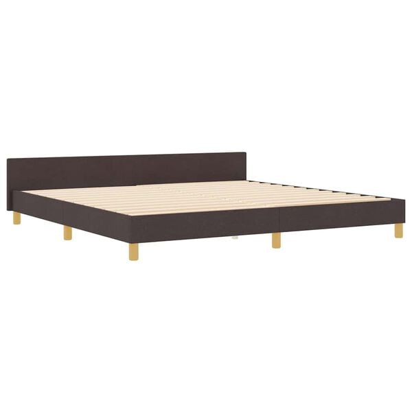 vidaXL Bedframe met hoofdeinde Donkerbruin 200 x 200 cm Stof