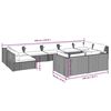 vidaXL 9-delige Loungeset met kussens poly rattan zwart