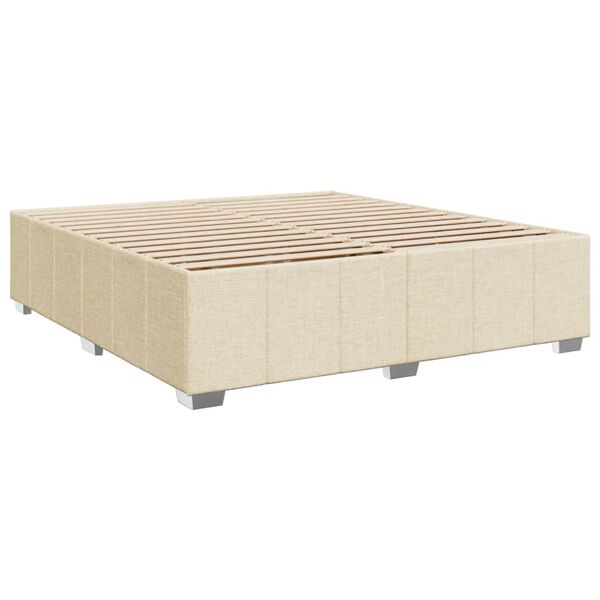 vidaXL Bedframe zonder matras stof cr&egrave;mekleurig 200x200 cm