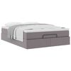 vidaXL Ottoman bed met matras 140x200cm kunstleer grijs
