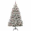 vidaXL Kunstkerstboom met 300 LED Groen en Wit 210 cm PVC en Metaal