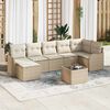 vidaXL Tuin Sofa Set met kussen 8 pcs Beige en wit Poly riet