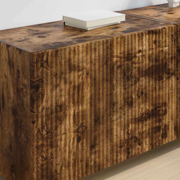 vidaXL TV-wandkast Gerookt eiken 59,5 x 31 x 40 cm Bewerkt hout