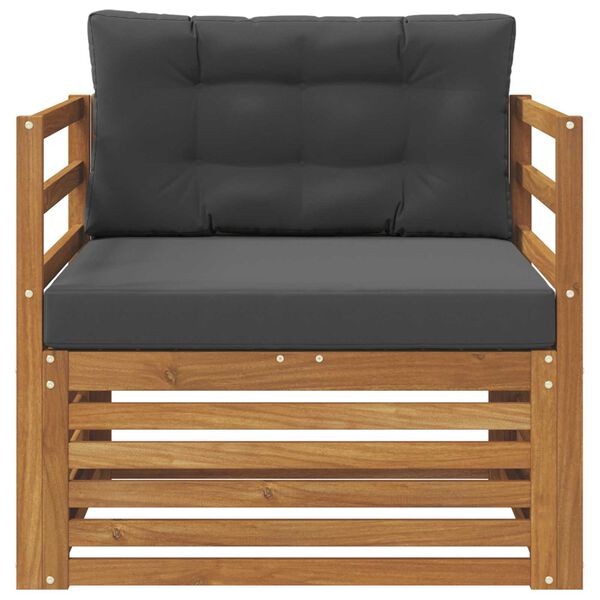 vidaXL Buiten bankenset Massief Acaciahout en Polyester Naturel