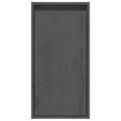 vidaXL Wandkasten 2 st 30x30x60 cm massief grenenhout grijs