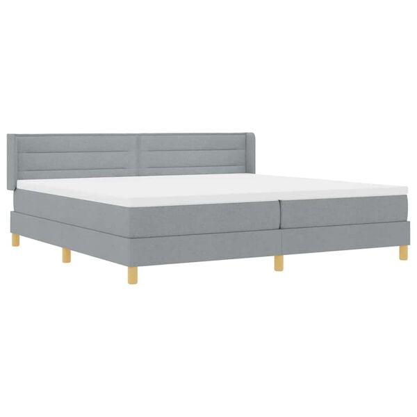 vidaXL Boxspringbed met matras Lichtgrijs 200 x 200 cm Stof