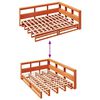 vidaXL Bed met boekenkast zonder matras grenenhout wasbruin 150x200 cm