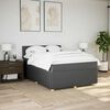vidaXL Boxspring met matras stof donkergrijs 140x200 cm