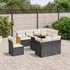 vidaXL 9-delige Loungeset met kussens poly rattan zwart