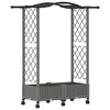 vidaXL Verhoogd Bed met Trellis en Dak Lichtgrijs 124 x 40 x 129 cm PP