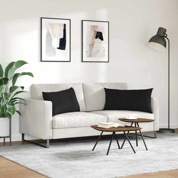 vidaXL Sofa Kussens 2 stuks Zwart 80 x 40 cm Stof