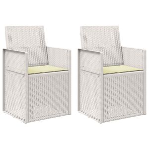 vidaXL Tuin Eetstoelen 2 st Wit en cr&egrave;mekleurig PP