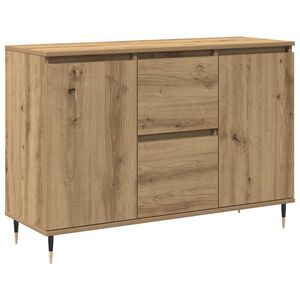 vidaXL Dressoir met lade Artisan Eiken 101,5 x 35 x 70 cm Bewerkt hout