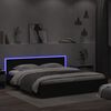 vidaXL Bedframe met hoofdeinde en LED zwart 180x200 cm