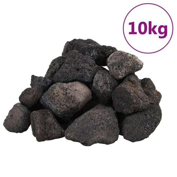 vidaXL Lavastenen 10 kg 5-8 cm zwart