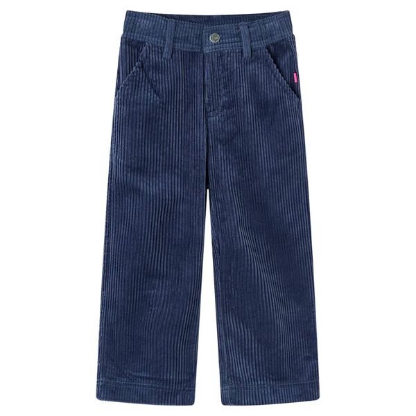 Kinderbroek 128 ribfluweel marineblauw