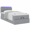 vidaXL Bed poef met matras en LED's stof 80x200 cm lichtgrijs