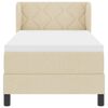 vidaXL Boxspringbed met matras met hoofdeinde Cr&egrave;me 80 x 200 cm Stof