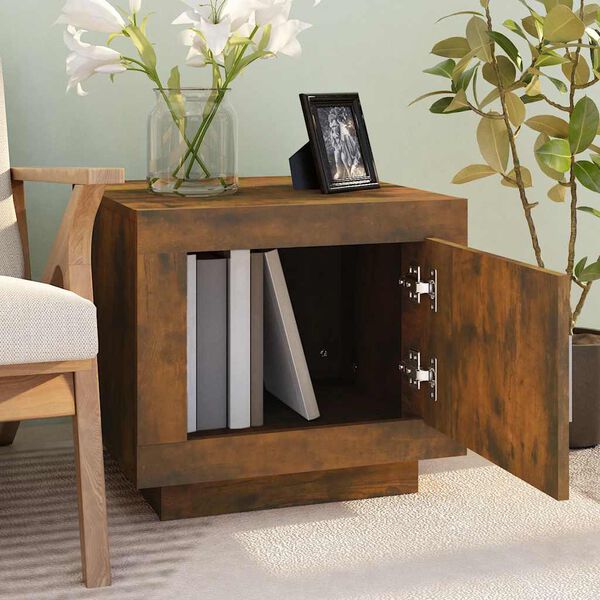 vidaXL Salontafel 51x50x45 cm bewerkt hout gerookt eikenkleurig